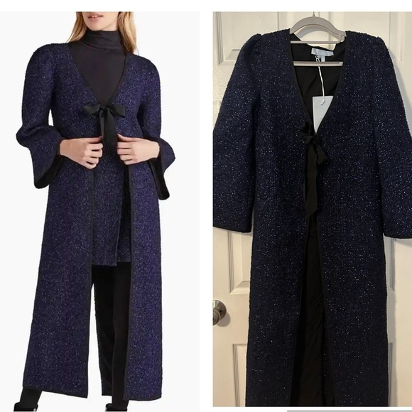 Hill House NWT Loulou duster Midnight Tweed XS - Picture 1 of 3